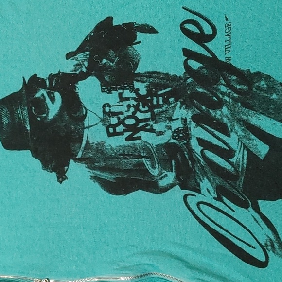 3/$50 Orange Fashion Village Zipper Shirt - Picture 2 of 4